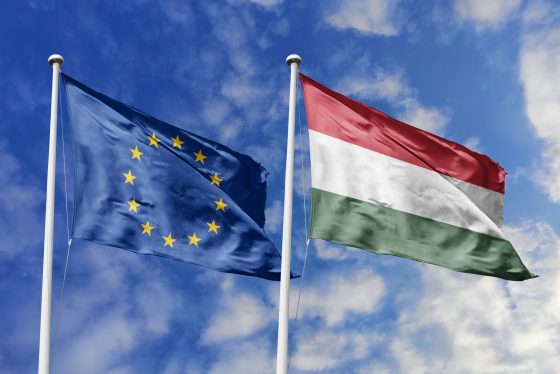 magyar és uniós zászló